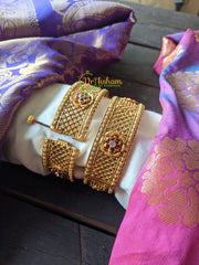 Gold look alike Broad Screw Bangle -G1201