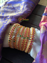 Red With Green Kemp Bangles -G1328