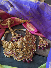 Precious Kemp Lakshmi Temple High Neck Choker -G1254