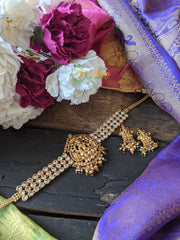 White Kemp Lakshmi High Neck Choker -G1166