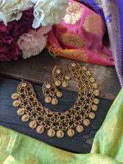 Layer Lakshmi Coin Premium Choker -Red Green -G1223