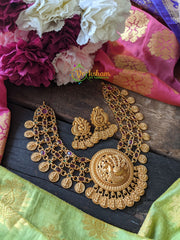 Layer AD Lakshmi Coin Premium Gold Choker -Red Green -G1222