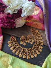 Layer Lakshmi Coin Premium Choker -Red-G1229