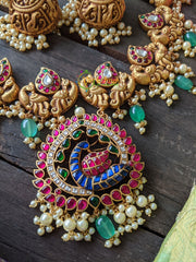 Exquisite Kundan Peacock and Maanga Neckpiece -J015