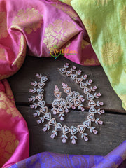 American Diamond Choker -Light Pink -G1317