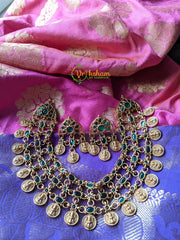 Layer Lakshmi Coin Premium Choker -Green -G1674