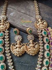 AD Stone Layered Lakshmi Coin and Lakshmi Mugappu Neckpiece -G1521