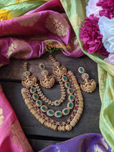 AD Stone Layered Lakshmi Coin and Lakshmi Mugappu Neckpiece -G1521