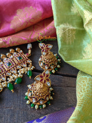 Precious Kemp High Neck Choker -Red Green -G1675