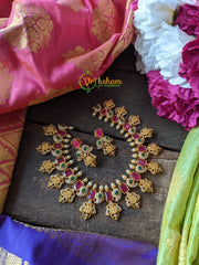 AD Stone Maanga and Coin Short Neckpiece -G1309