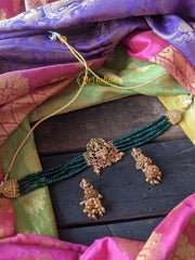 Lakshmi Green Bead High Neck Choker – G1682