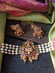 Lakshmi Gold look alike Pearl High Neck Choker – G1680