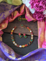 Navarathna Choker -Multicolor -G1428