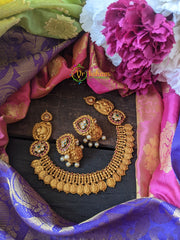 Lakshmi Kaasumala/Coin Neckpiece with Mugappu -Temple Neckpiece -G1435