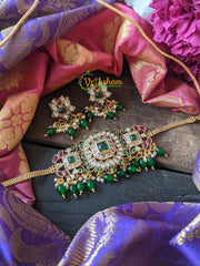 Premium Kemp High Neck Choker -Green G1697