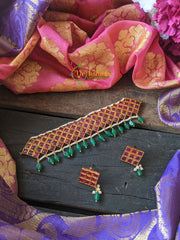 Red Kemp High Neck Choker -G1523