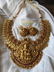 Lakshmi coin and Pendant Choker -Ghungroo -Red Green -G1465