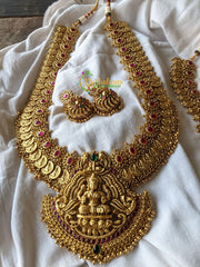 Lakshmi coin and Pendant Haram -Ghungroo -Red Green -G1466