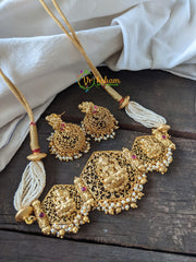 Layered Pearl Lakshmi High Neck Choker -G1499