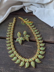 American Diamond Maanga Short Neckpiece -Green -1445
