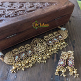 Premium Lakshmi High Neck Choker -Golden Ghungroo -G1572