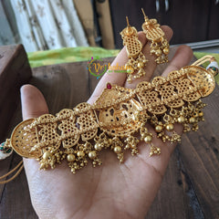 Premium Lakshmi High Neck Choker -Golden Ghungroo -G1572