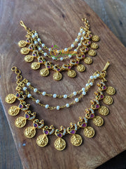 3 Layered Lakshmi Coin Ear Chain -G1603