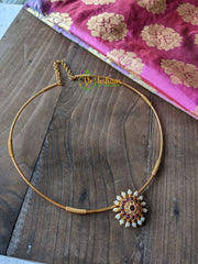 AD Stone Single Pendant Hasli Neckpiece -G1662