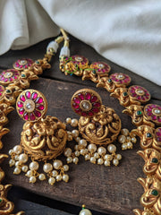 Exquisite Kundan Peacock and Floral Neckpiece -J033