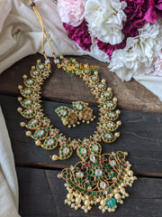 Precious Jadau Kundan Maanga Neckpiece -Green -J028