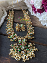 Precious Jadau Kundan Maanga Malai haram -Green -J027