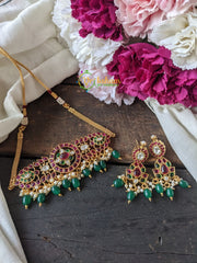 Kemp and AD Stone High Neck Choker -Red Green -G1780