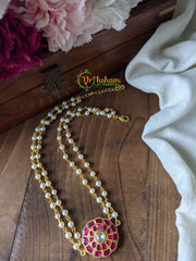 Precious Jadau Kundan Single pendant High Neck Choker -J073