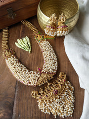 Premium Cluster Pearl Bridal Palanquin Haram -G1926