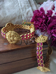 Precious Kemp Lakshmi Bangles -Temple Bangles -Red-G1993