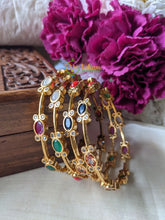 CZ Stone Bangles – Multicolor stones -Oval Stone -G2005