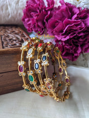 CZ Stone Bangles – Multicolor stones -Oval Stone -G2005