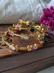 CZ Stone Bangles – Multicolor stones -Oval Stone -G2005