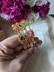 CZ Stone Bangles – Multicolor stones -Oval Stone -G2005