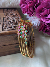 Red Green Ad Stone Bangle -4 Bangles -G2002