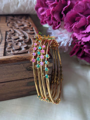 Red Green Ad Stone Bangle -4 Bangles -G2002