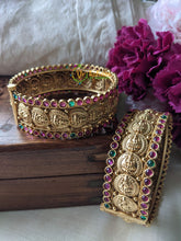 Premium Lakshmi Bangles -Temple Bangles- Screw Type -Red Green -G1985