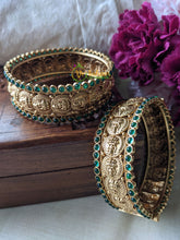 Premium Lakshmi Bangles -Temple Bangles - Screw Type -Green -G1986