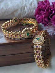 Gold Look Alike AD Stone Bangles -G1988