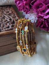 CZ Stone Bangles – Multicolor stones -Rectangular Stone -G2007