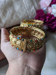 Premium Lakshmi Bangles -Temple Bangles - Screw Type -Multicolor -G1987