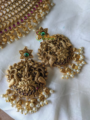 Precious Navrathna Style Lakshmi Choker -Temple High Neck Choker -G2098