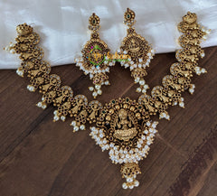 Premium Lakshmi Choker -Cluster pearl Temple Choker -G2233