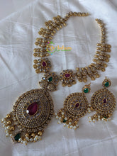 Premium AD Stone Lakshmi coin style Short Neckpiece -G2202
