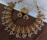 Premium Temple Choker -AD Stone Ganesha Maanga Choker -G2236